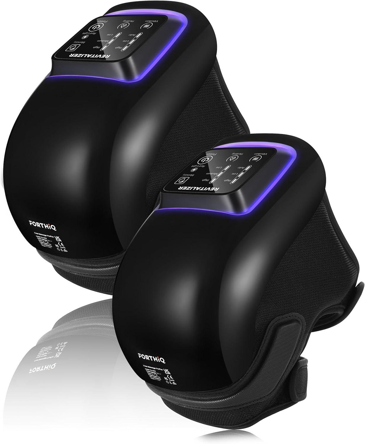 FORTHiQ Knee Massager Pro+ 6-in-1 with Heat, Dual Red Light and Vibration, Adjustable Straps and Memory Function, Ideal Winter Wellness, FSA-HSA Eligible, 2 Pieces