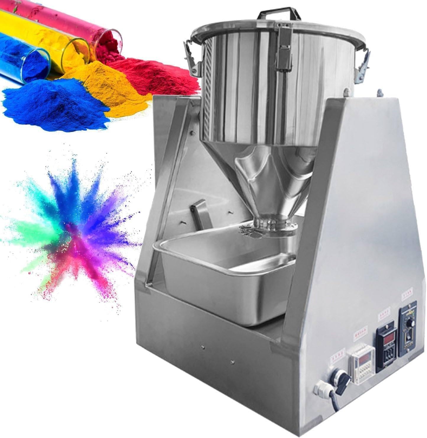 Electric 304 Stainless Steel Powder Blender,Dry Powder Granule Mixer,Laboratory Mixing Equipment,Small Dry Powder Mixing Machine, for 5/10/20/40L Materials 40L