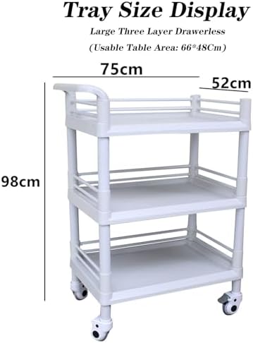 Portable Crash Cart on Wheels - Versatile Medical Storage Trolley for Hospitals, Dental Clinics & Home Use - Ideal for Beauty Salons & Emergency Response Equipment