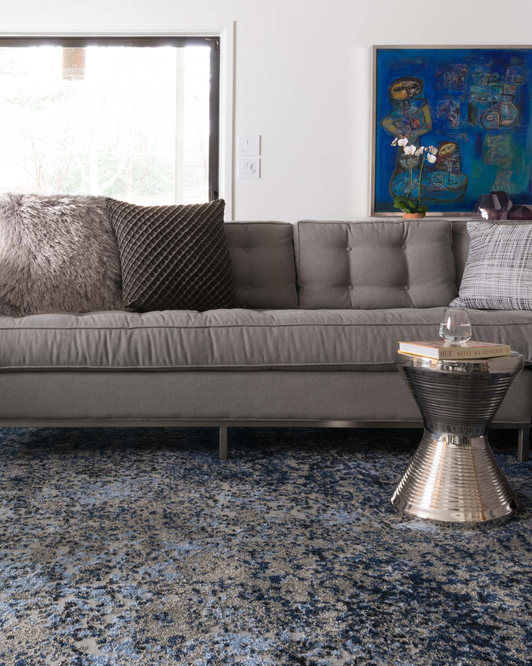 Loloi Viera Collection - Contemporary Power Loomed Rug in Grey & Navy (VR-07)