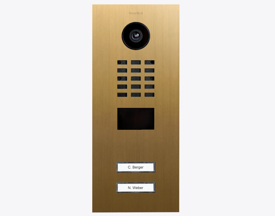 DoorBird D2102V IP Video Door Station, 2 Call Buttons in Gold