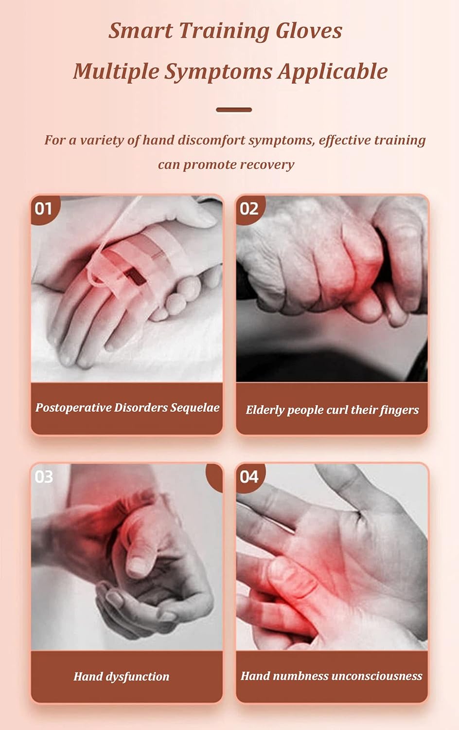 Hemiplegic Rehabilitation Robot Gloves, Functional Hand Splint Finger Brace, Prevent Cramps, Reduce Muscle Strain Hand Joint Trainer