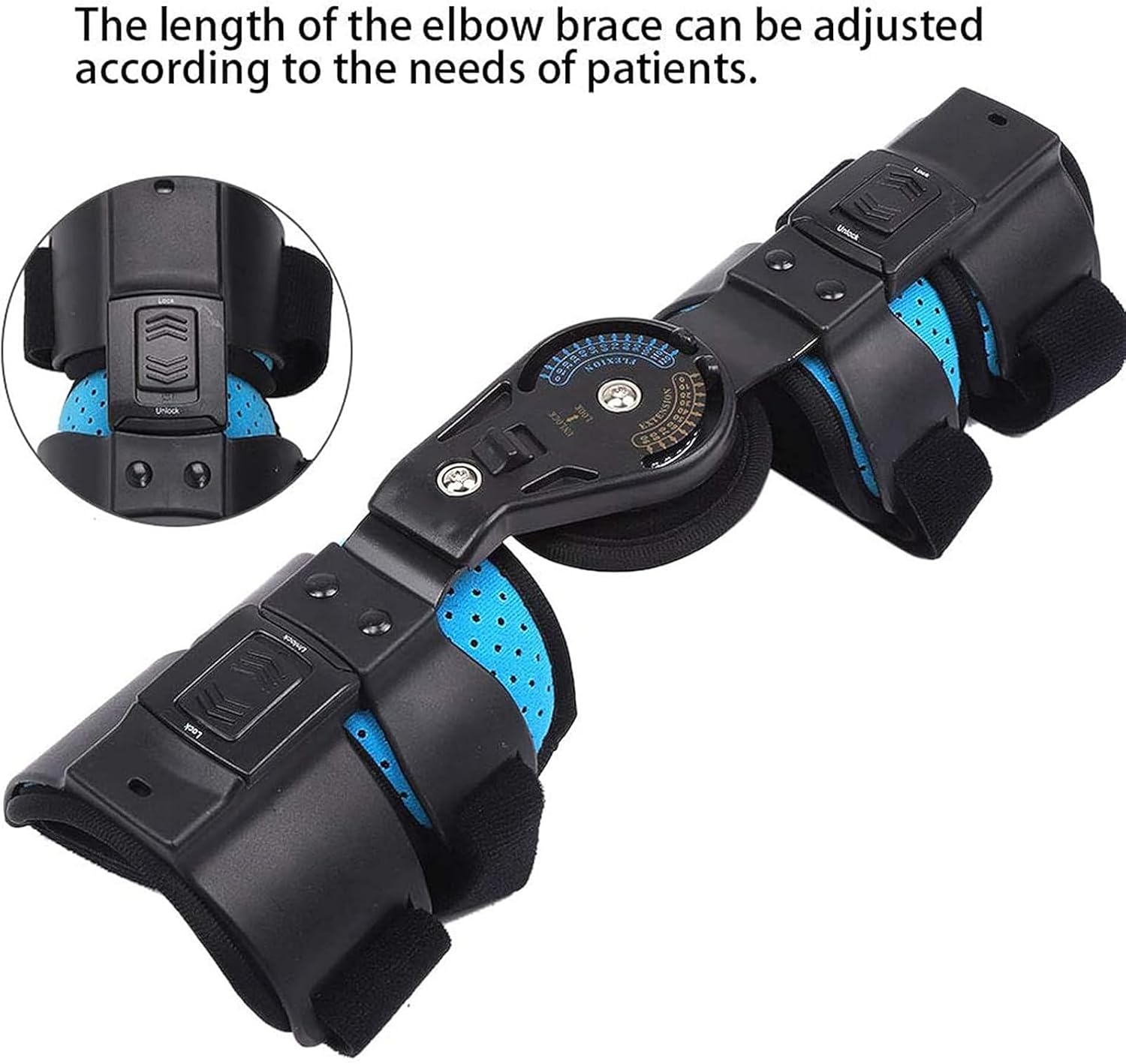Adjustable Hinged ROM Elbow Brace, Post Op Elbow Brace Stabilizer Splint Arm Injury Recovery Support After Surgery,Right