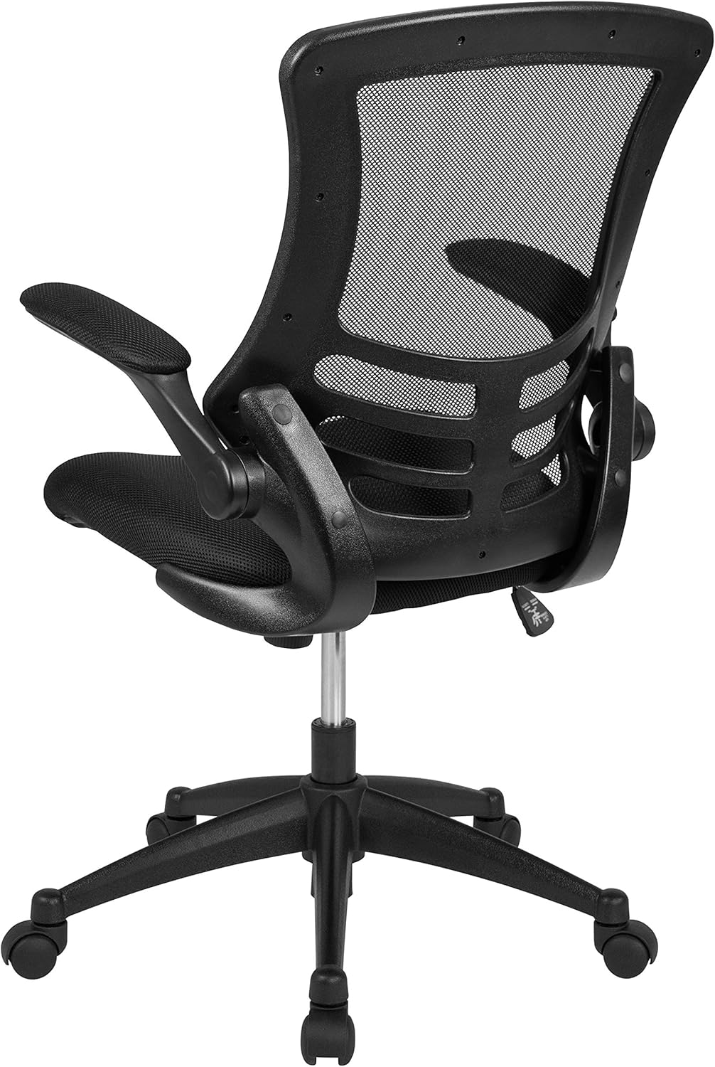 Flash Furniture Set of 8 Mid-Back Swivel Ergonomic Task Office Chairs with Flip-Up Arms, Black Mesh