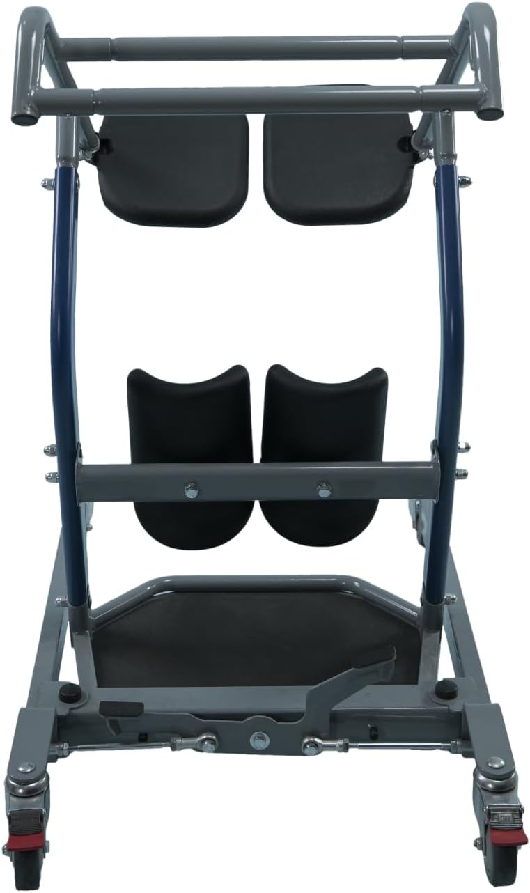 BestMove STA450 Standing Transfer Aid - 450lbs Capacity, Adjustable Base, Folding Seats, Dual Knee Pads, Non-Slip Foot Rest, Grab Bar, Side Support Strap Hooks, for Caregivers