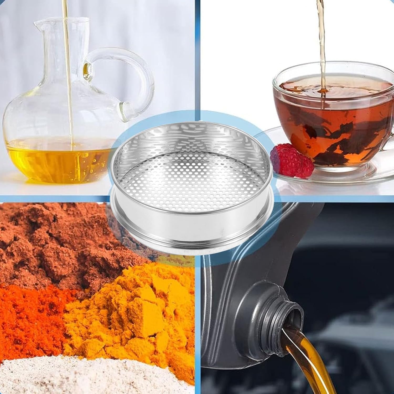 Sieve Stainless Steel Testing Sieve Flour Sifter 1-50mm Mesh for Home Kitchen Lab Use(Diameter 45 Cm/17.7in,Mesh 13mm)