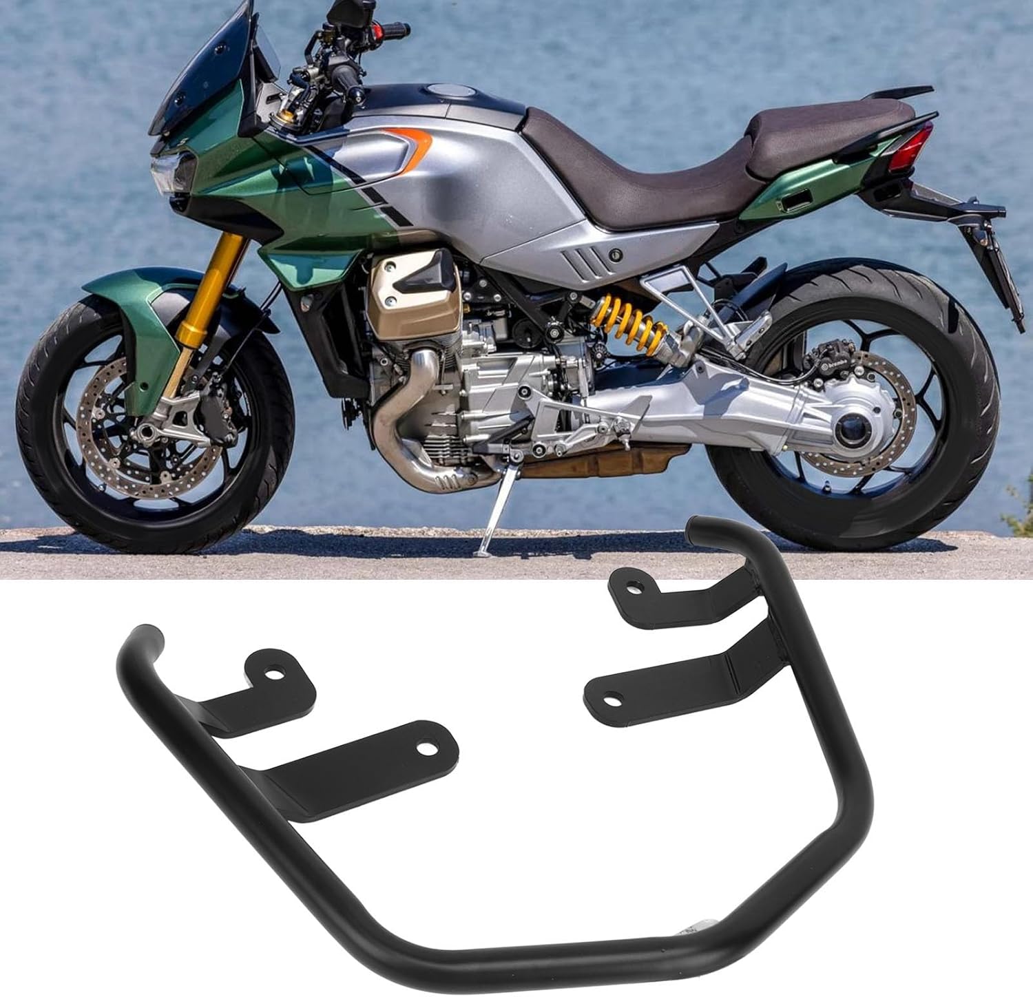 Bnineteenteam Rear Seat Armrest Replacement, Passenger Seat Hand Grab Bar 19mm Stable Support Replacement for V100 Mandello 2022 to 2024