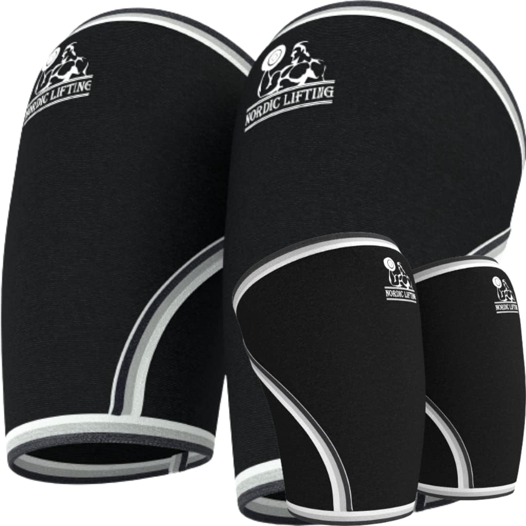 Nordic Lifting Elbow Sleeves Medium Bundle with Knee Sleeves Medium - Black