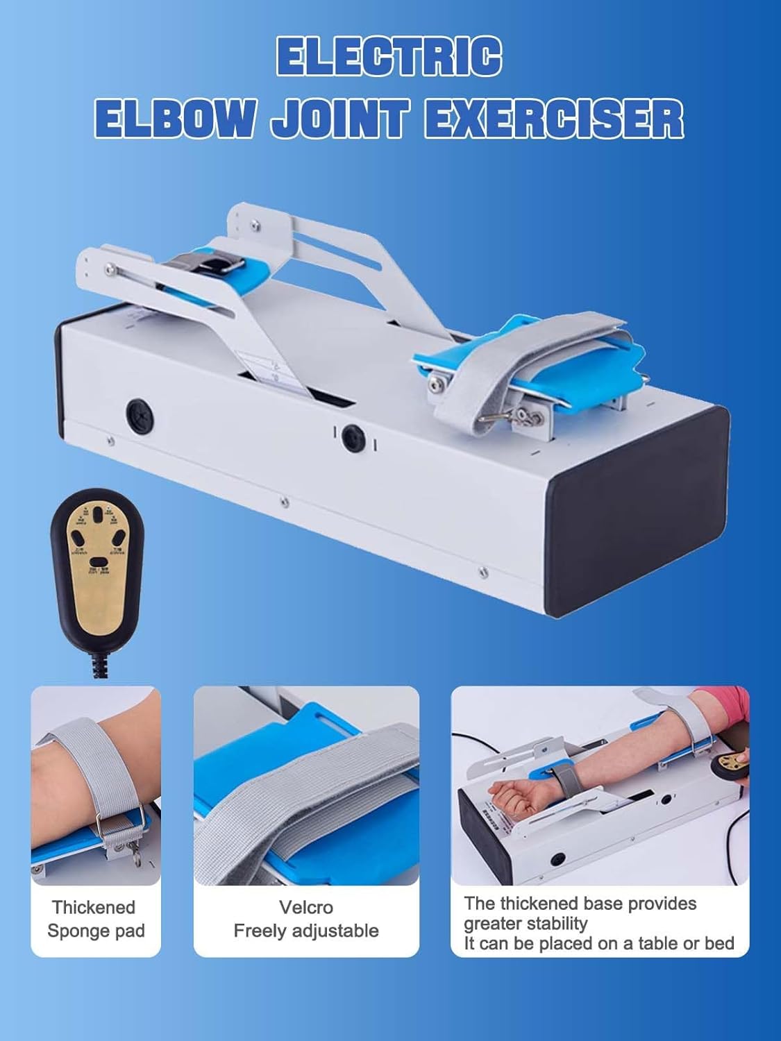 Arm Rehabilitation Training Device with Remote Control, -5-140° Flexion & Extension for Post-Op Recovery & Fracture Rehabilitation, Electric Elbow Joint Exerciser