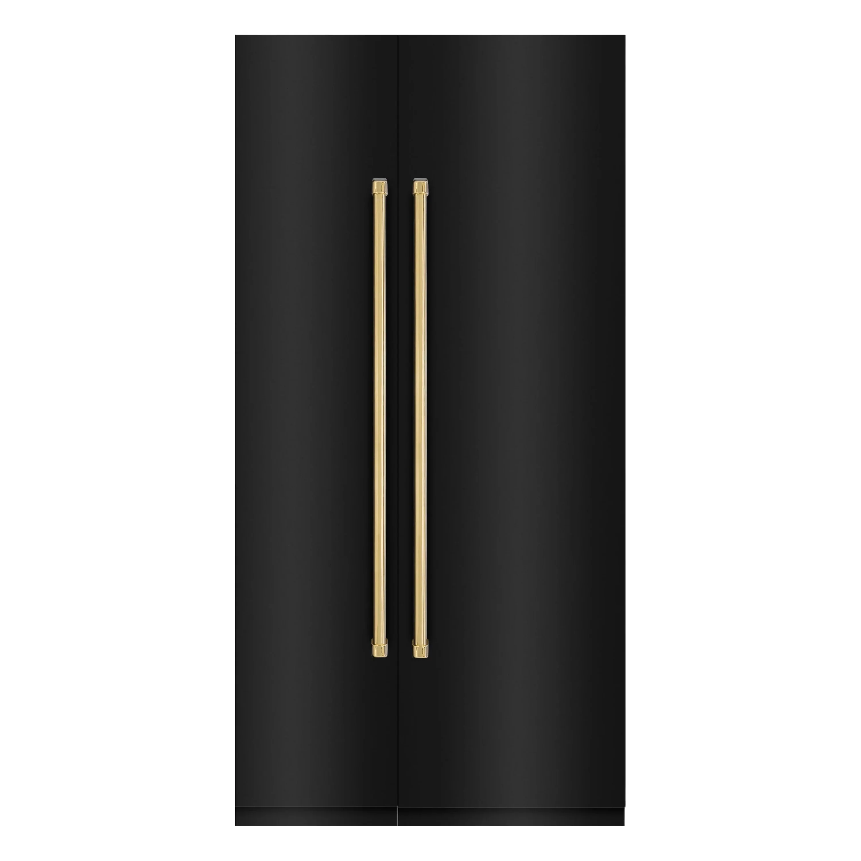 ZLINE 42-Inch Column 12.5 Cu. Ft. Refrigerator and 8.6 Cu. Ft. Freezer in Black Stainless Steel with Gold Accent