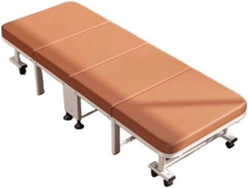 Adjustable Folding Bed with Headboard - Compact Office Lounge Chair and Hospital Companion (White, Small)