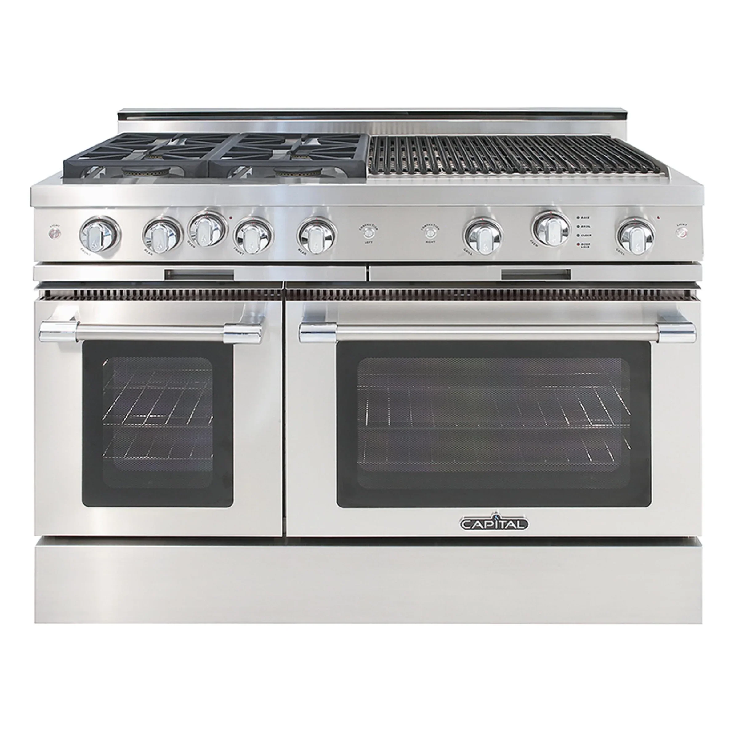 Capital 48-Inch Grand Chef Gas Range in Stainless Steel with 4 Sealed Burners & 24-Inch Grill (GSCR484BB)