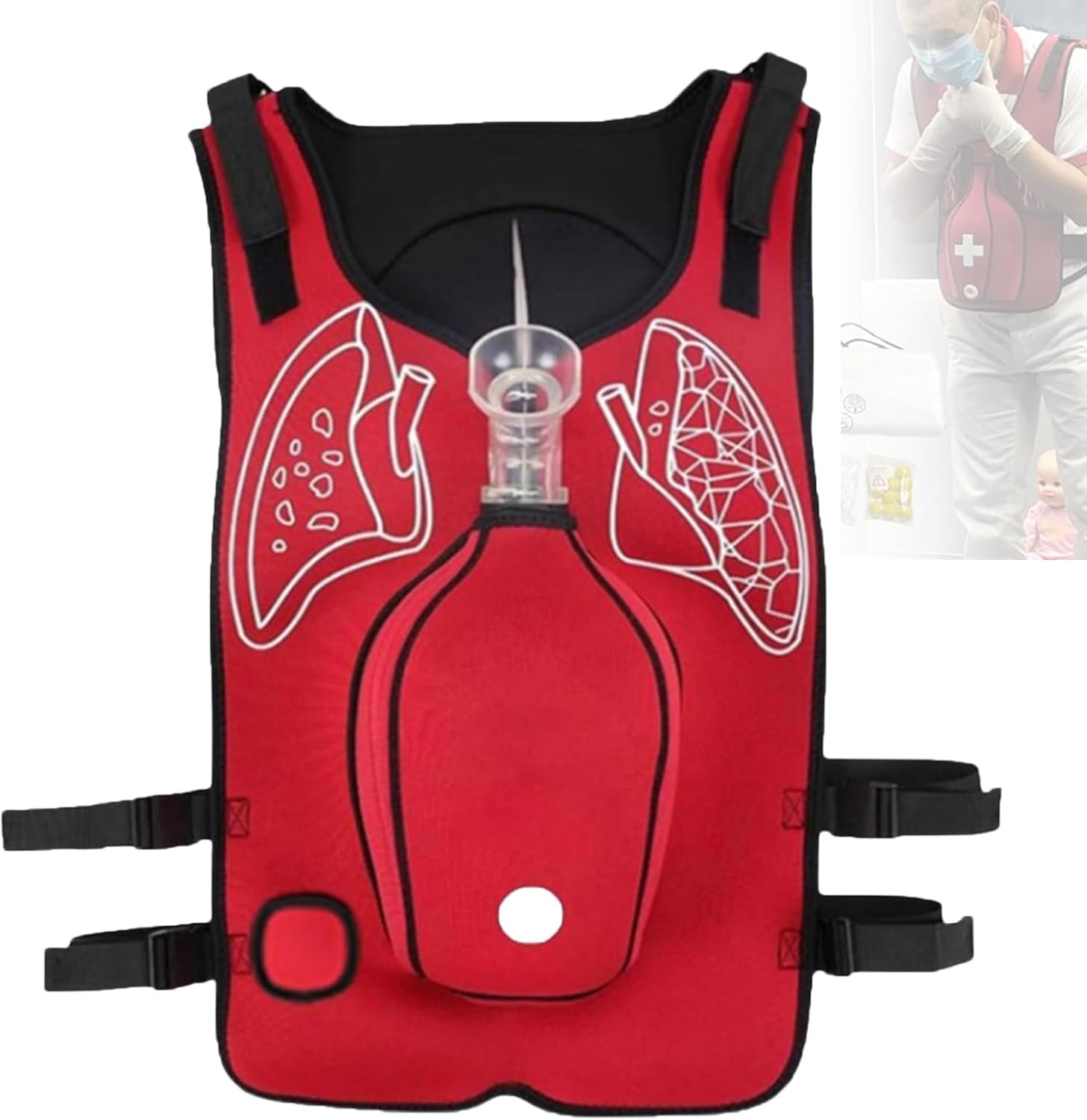 Anti Choking Airway Obstruction Simulation Training Vest, Wearable CPR First Aid Training, for School Student Education Teaching Accessories