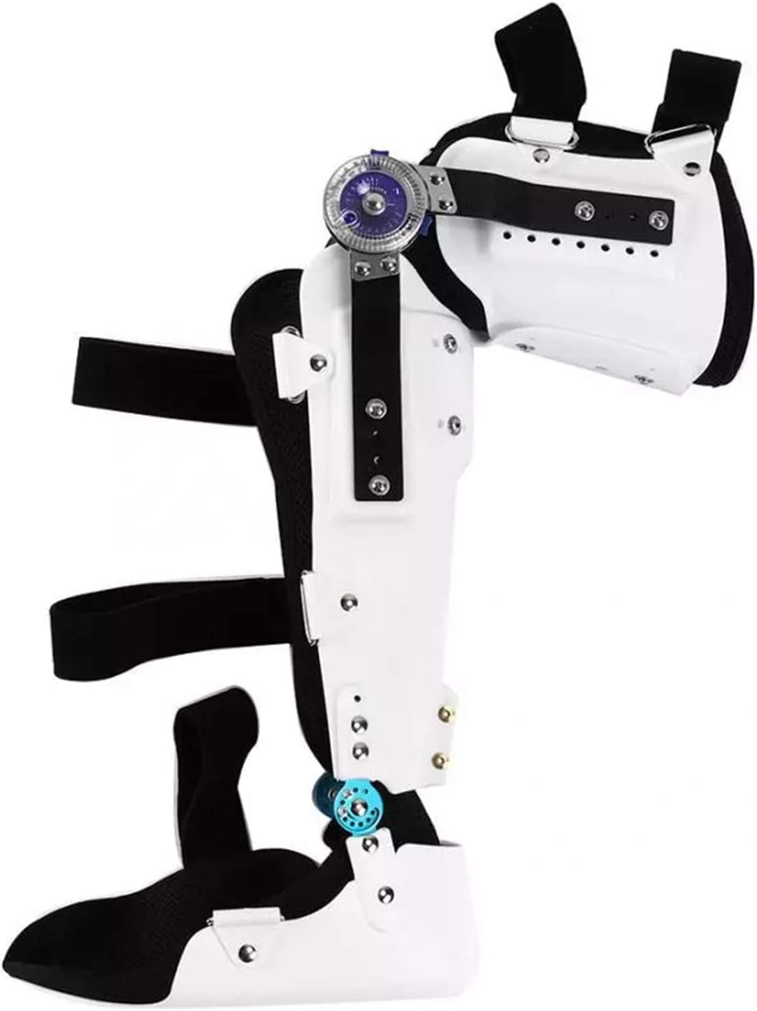 Hinged Knee Foot Support Brace, Hinged Knee Brace Fracture Fixed Guard Splint Leg Protector, Adjustable Post Knee Support Orthosis Immobilizer Fixed Bracket(Right Leg Medium)