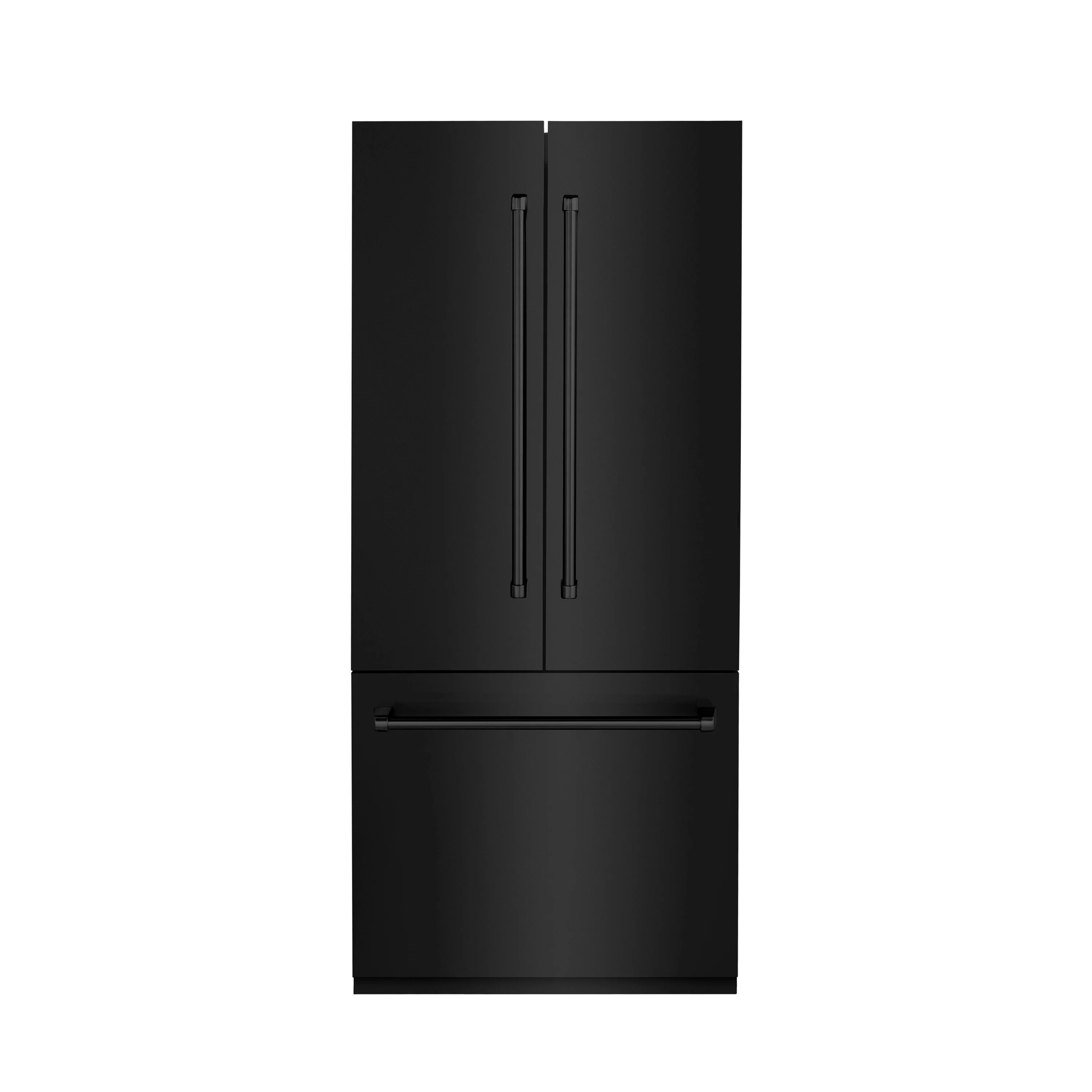 ZLINE 36-Inch 19.6 cu. ft. Built-In 3-Door French Door Freezer Refrigerator with Internal Water and Ice Dispenser in Black Stainless Steel (RBIV-BS-36)