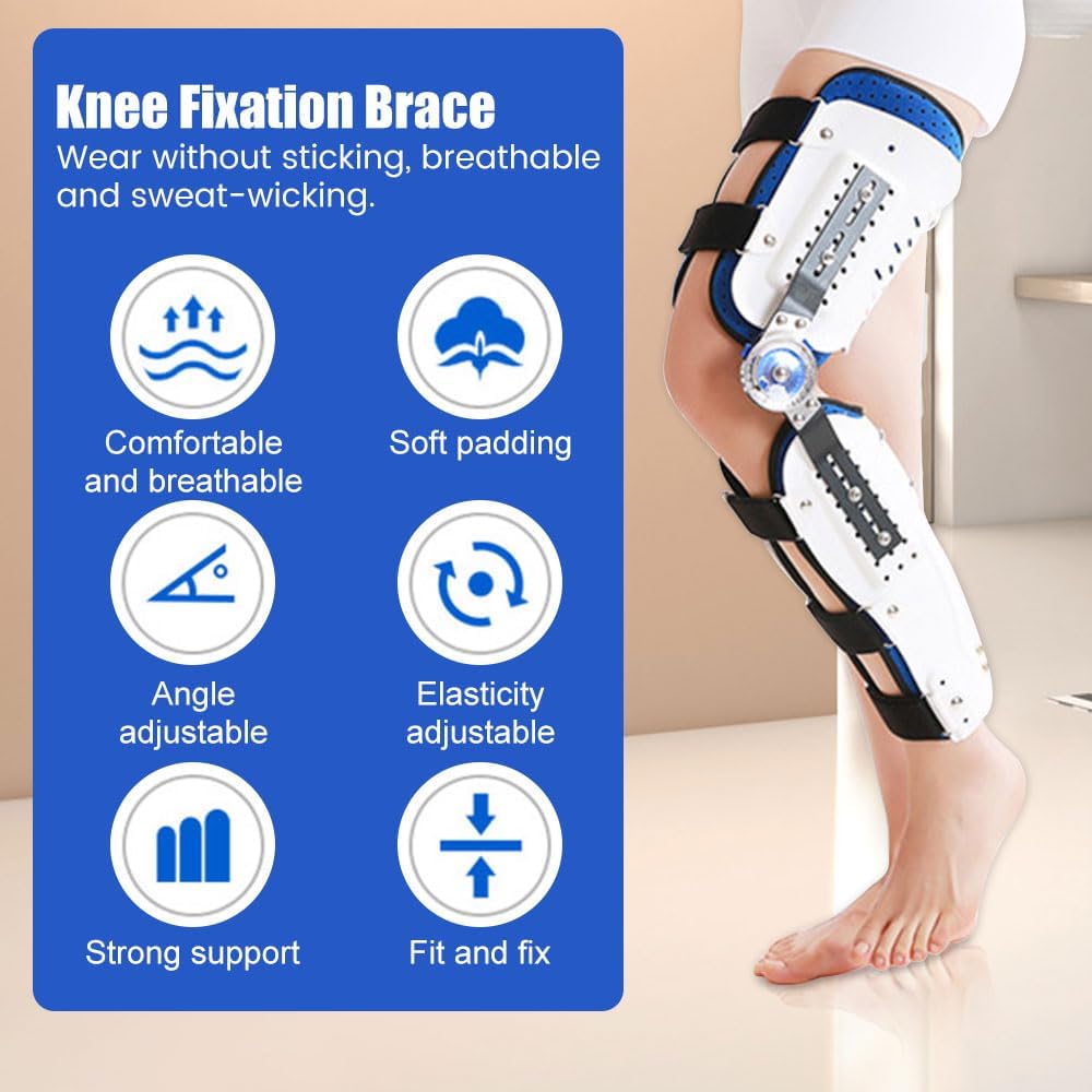 Knee Brace Medial Hinged Leg Brace Support Osteoarthritis Knee Joint Pain Sports Unloading for Arthritis Ligament Adjustable,Left,L