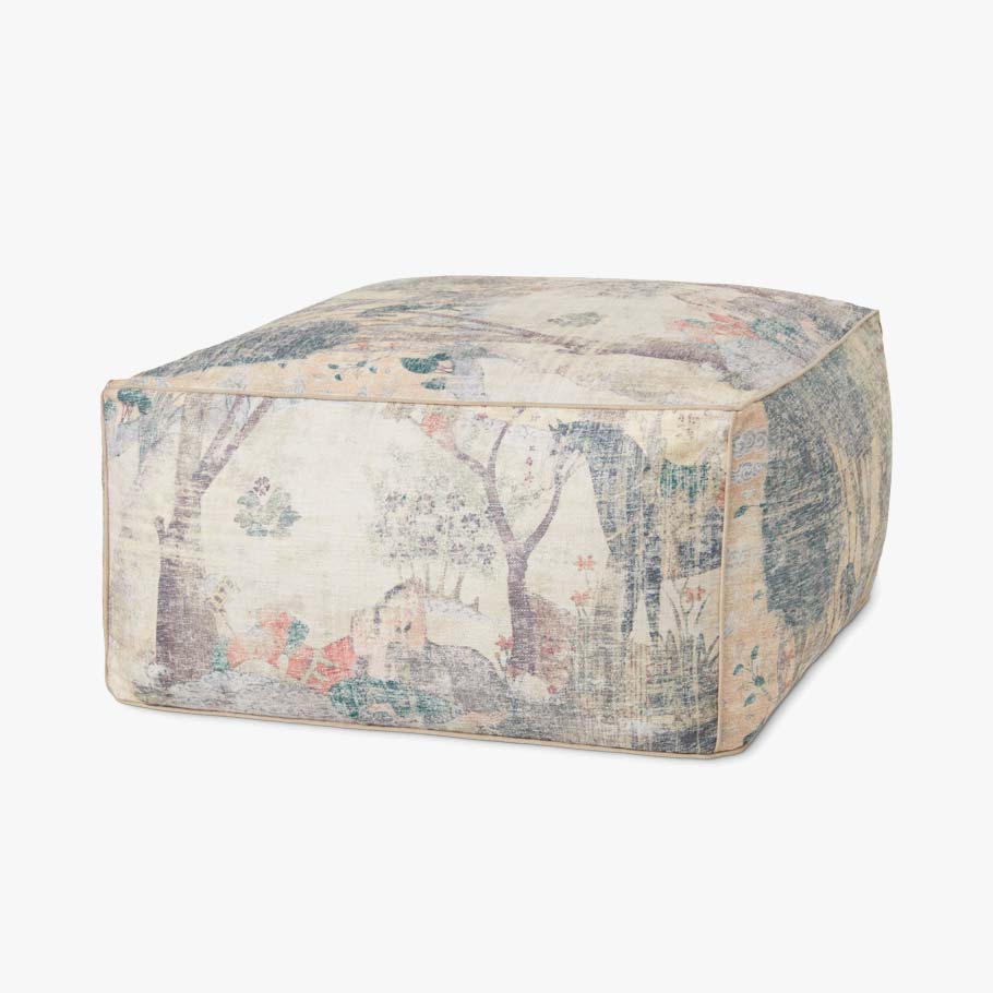 Loloi Poufs Collection - POUF Machine Woven Rug in Blue (LPF0032)