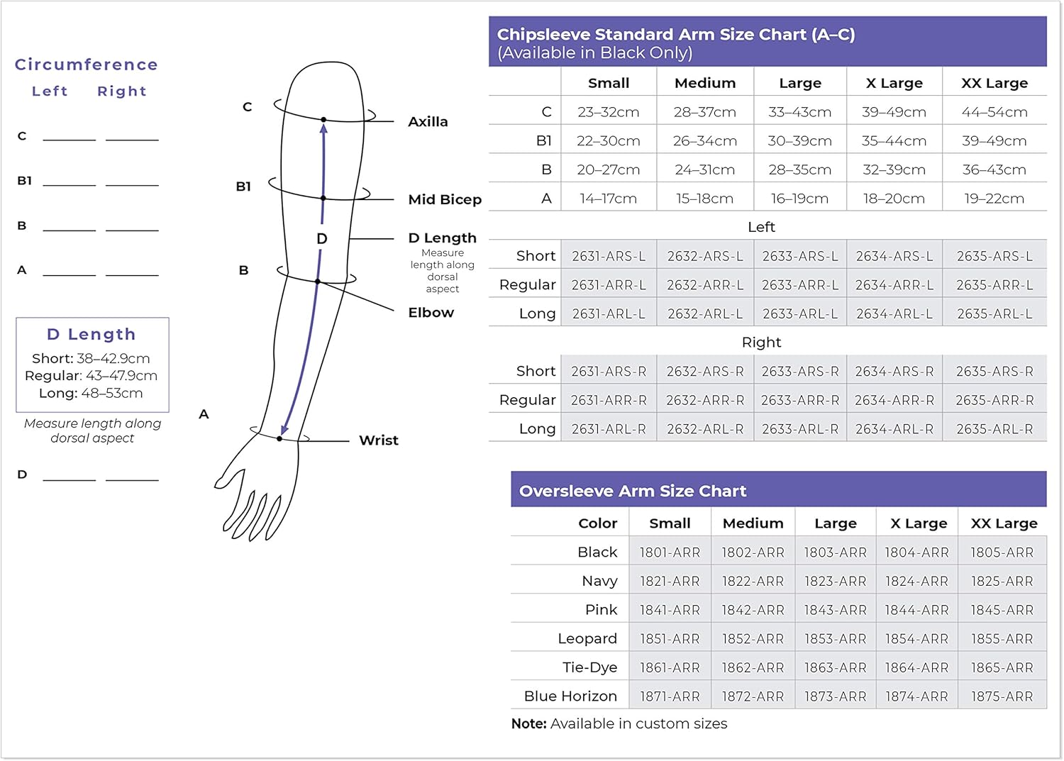 15-25 mmHg Chipsleeve W/Oversleeve;Hand to Axilla;Stimulates Fluid; XL Long Right SIGVARIS
