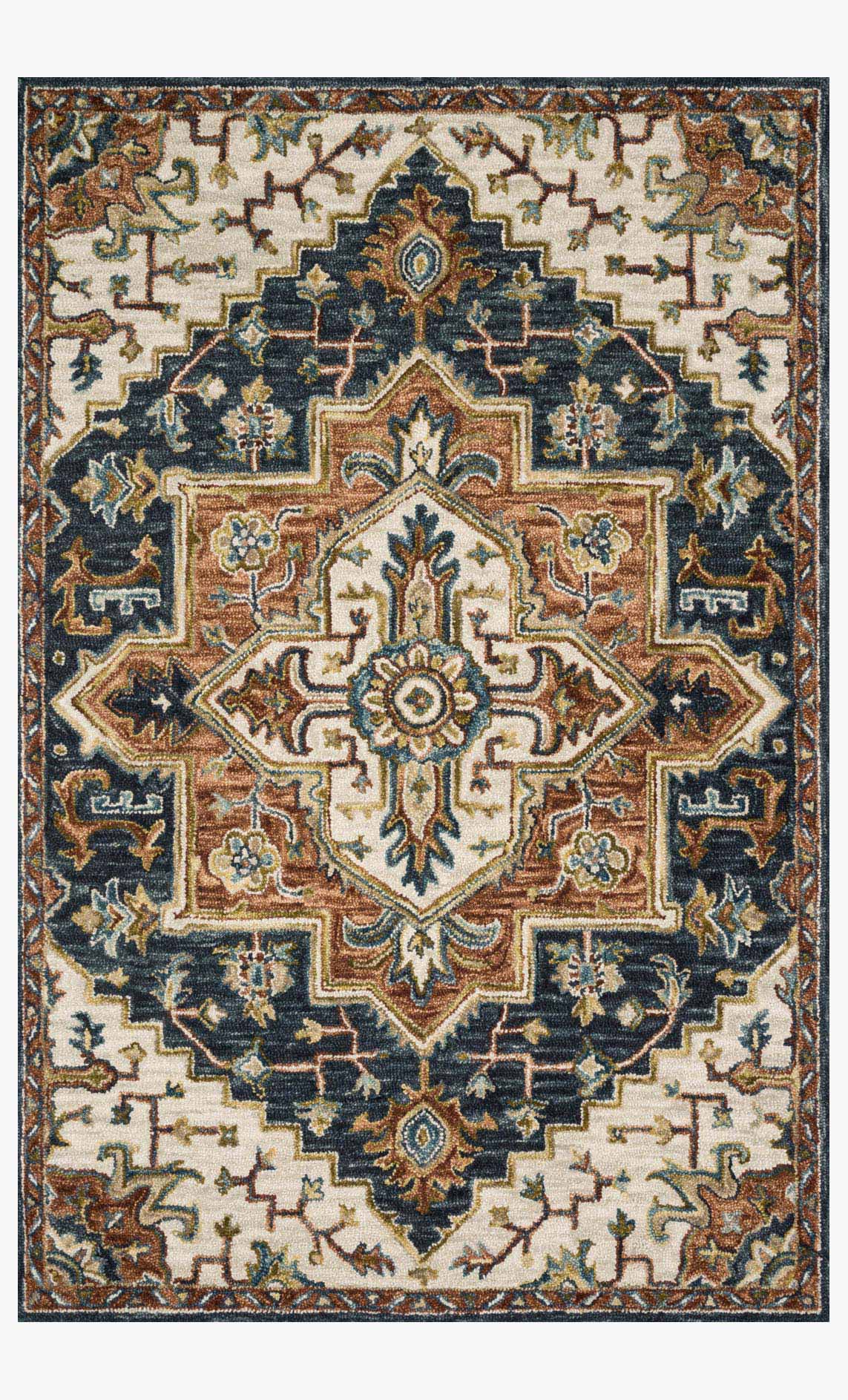 Loloi Victoria Collection - Traditional Hooked Rug in Blue (VK-19)