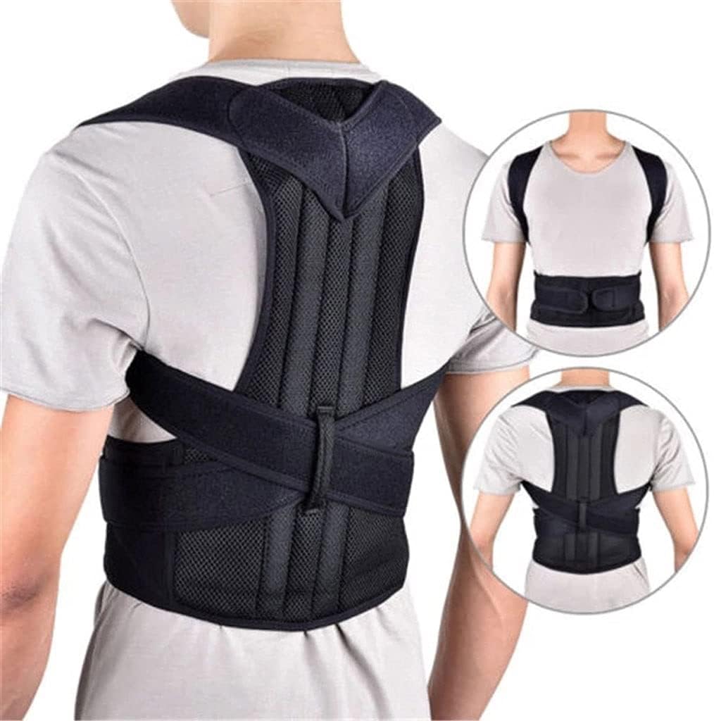 Posture Corrector - Adjustable for Neck Shoulder Upper Back Pain Relief - Lumbar Support Belt Straightener Waist Straps for Men,