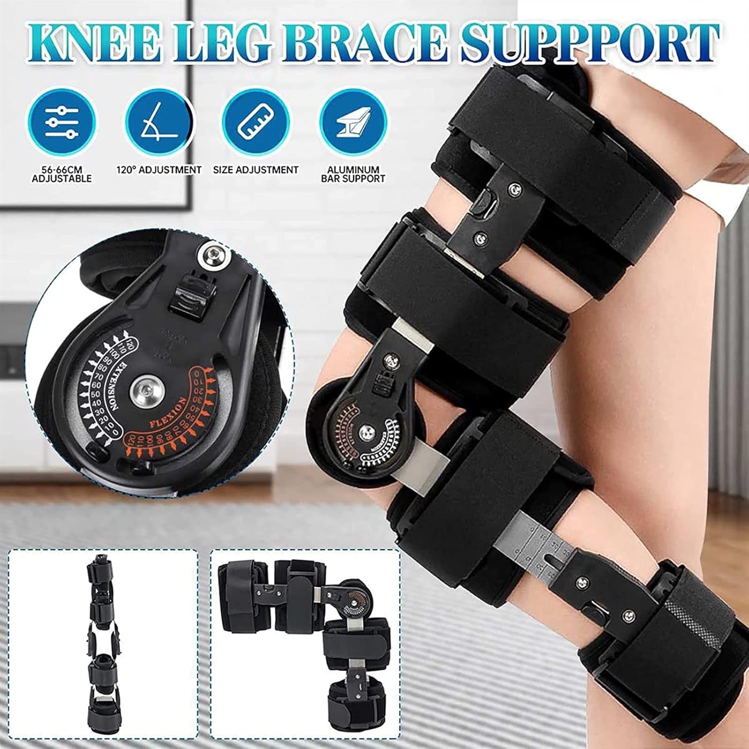 Adjustable Hinged Knee Brace Support, Knee Brace Adjustable Recovery Support Knee Fixed Brace Fracture Rehabilitation Cover Knee Braces(