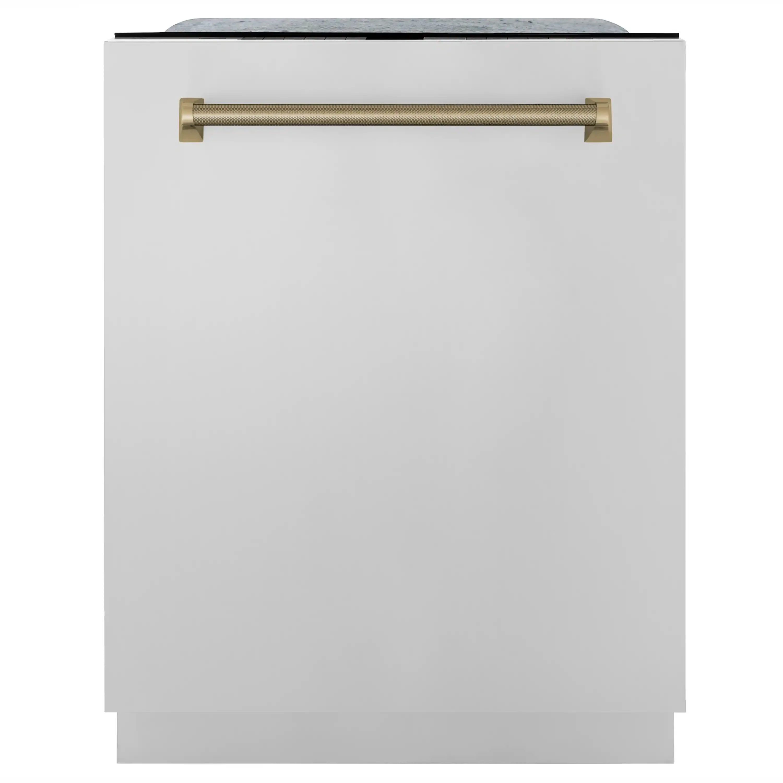 ZLINE Autograph 24-Inch Monument 3rd Rack Dishwasher with Champagne Bronze Helix Handle, 45dBa (DWMTZ-30424-KCB)
