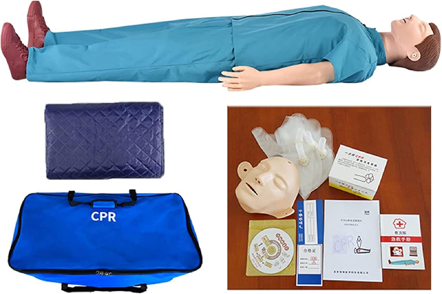 5.4Ft CPR Manikin Adult Training Full Body Kit, Cardiopulmonary Resuscitation Simulator First Aid Training Medical Model, for Doctor N Training Medical Teaching