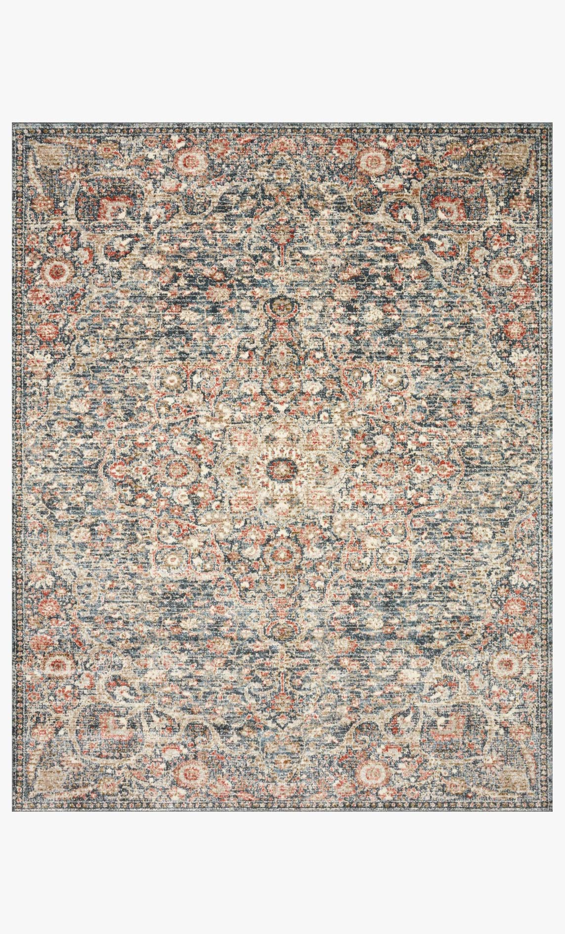 Loloi II Saban Collection - Traditional Power Loomed Rug in Blue & Spice (SAB-02)
