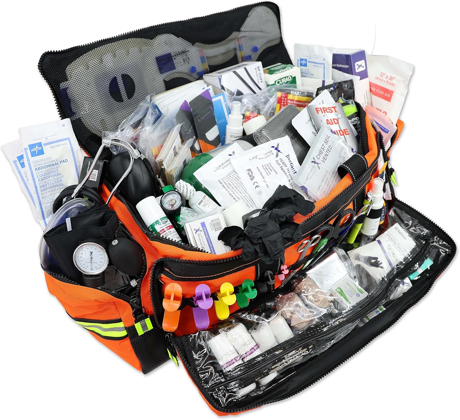 Lightning X MB50 Breathing & Trauma Stocked Gear Bag w/Fill Kit for First Responder EMT - Orange