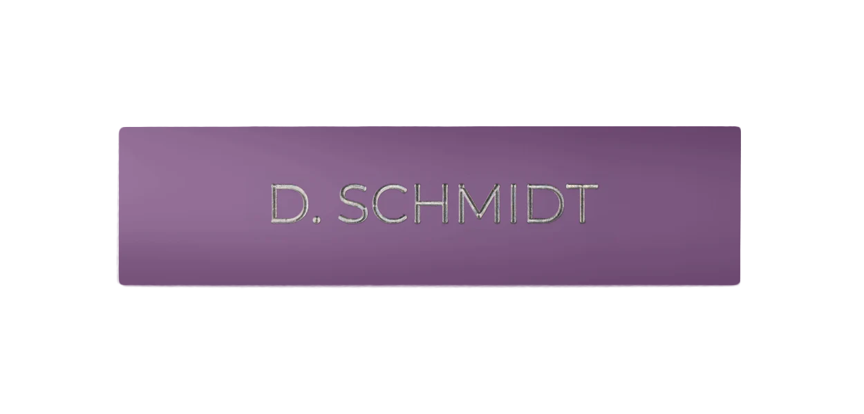 DoorBird Nameplate for One Call Button D21X  in Blue Lilac, RAL 4005 - Individual Engraving