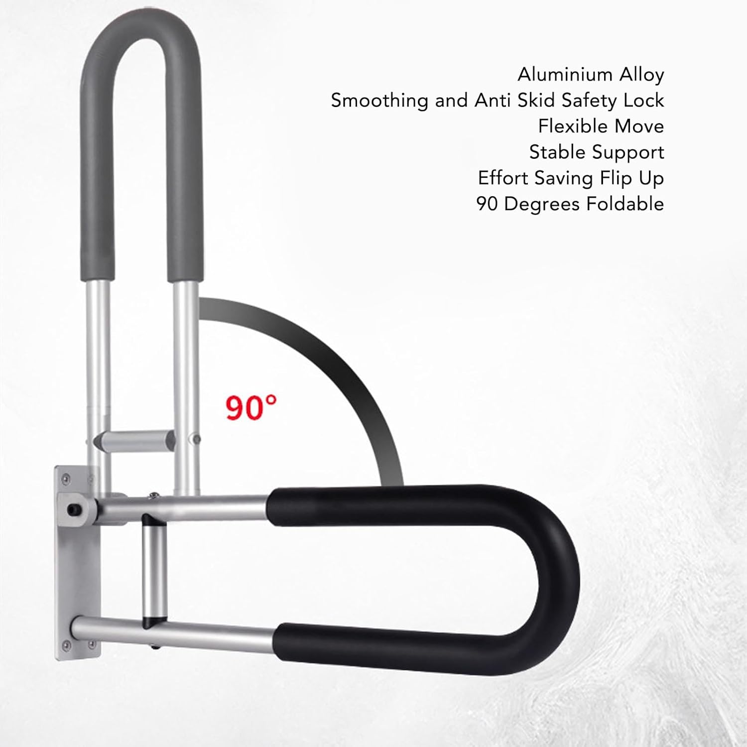 Handicap Grab Bars,Handicap Rails Foldable Toilet Grab Bar Handles Bathroom Seat Support Bars Flip Up Grab Arm Hand Grips Safety Handrails for Elderly Disabled Pregnant Anti Slip