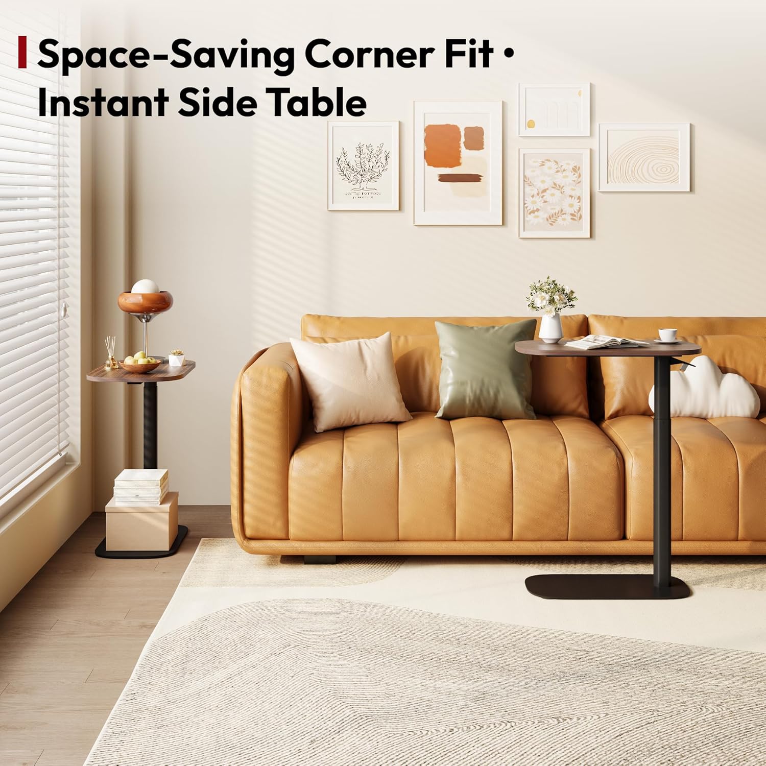 SANODESK Adjustable Overbed Bedside Table Pneumatic Adjustable Height Laptop Computer Standing Desk Cart with Tray, Hospital and Home Use(23.6