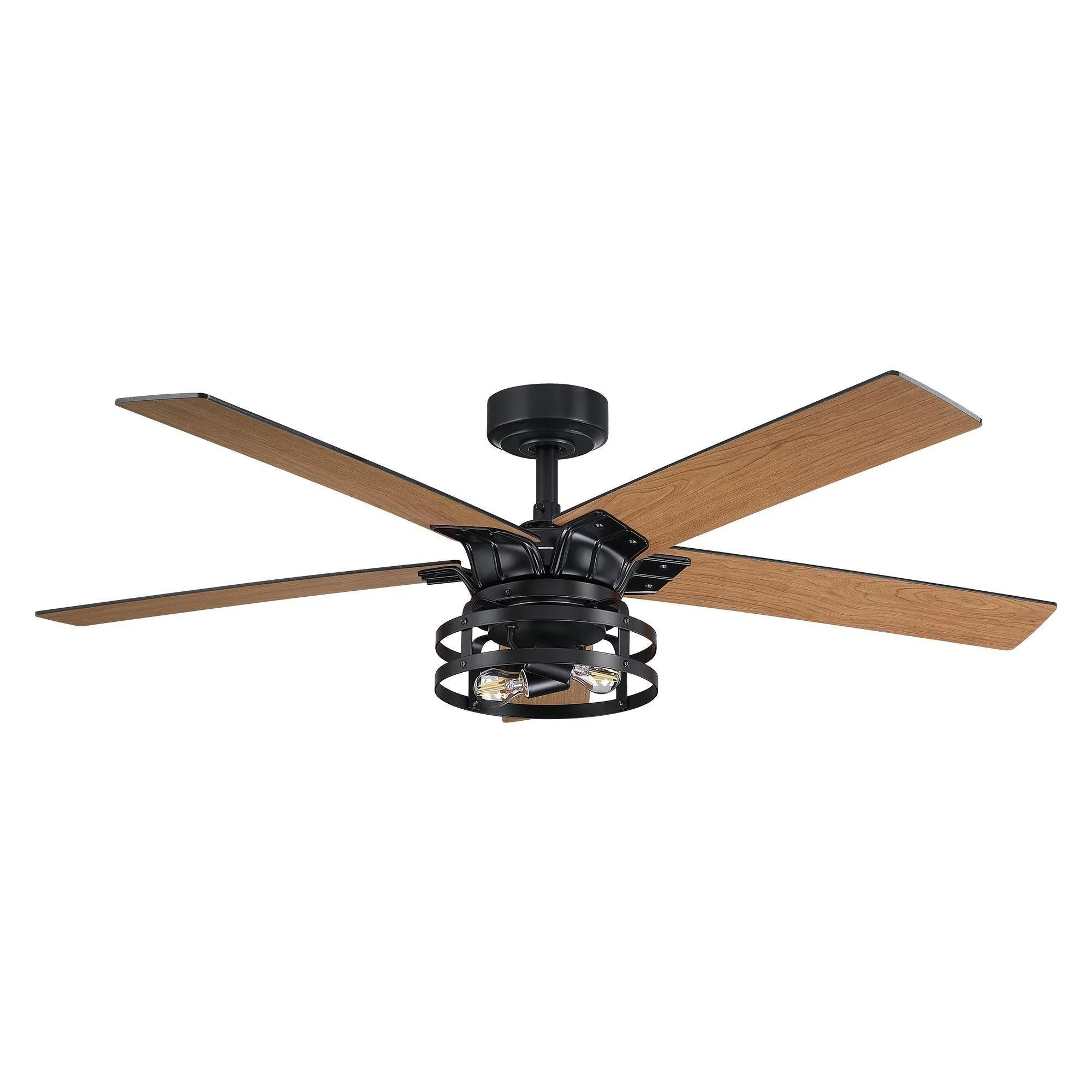Parrot Uncle 52-Inch Prayag Industrial Downrod Mount Reversible Ceiling Fan with Lighting and Remote Control