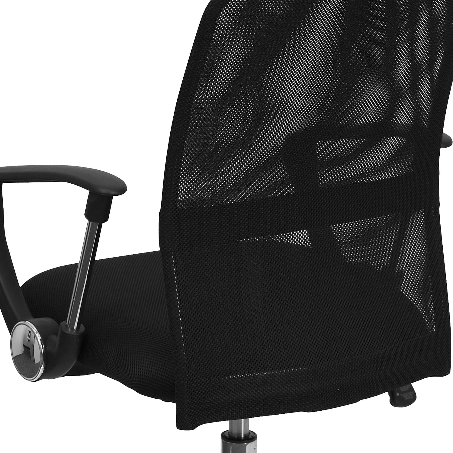 Flash Furniture Jenkins Mid-Back Black Mesh Swivel Task Office Chair with Lumbar Support Band and Arms