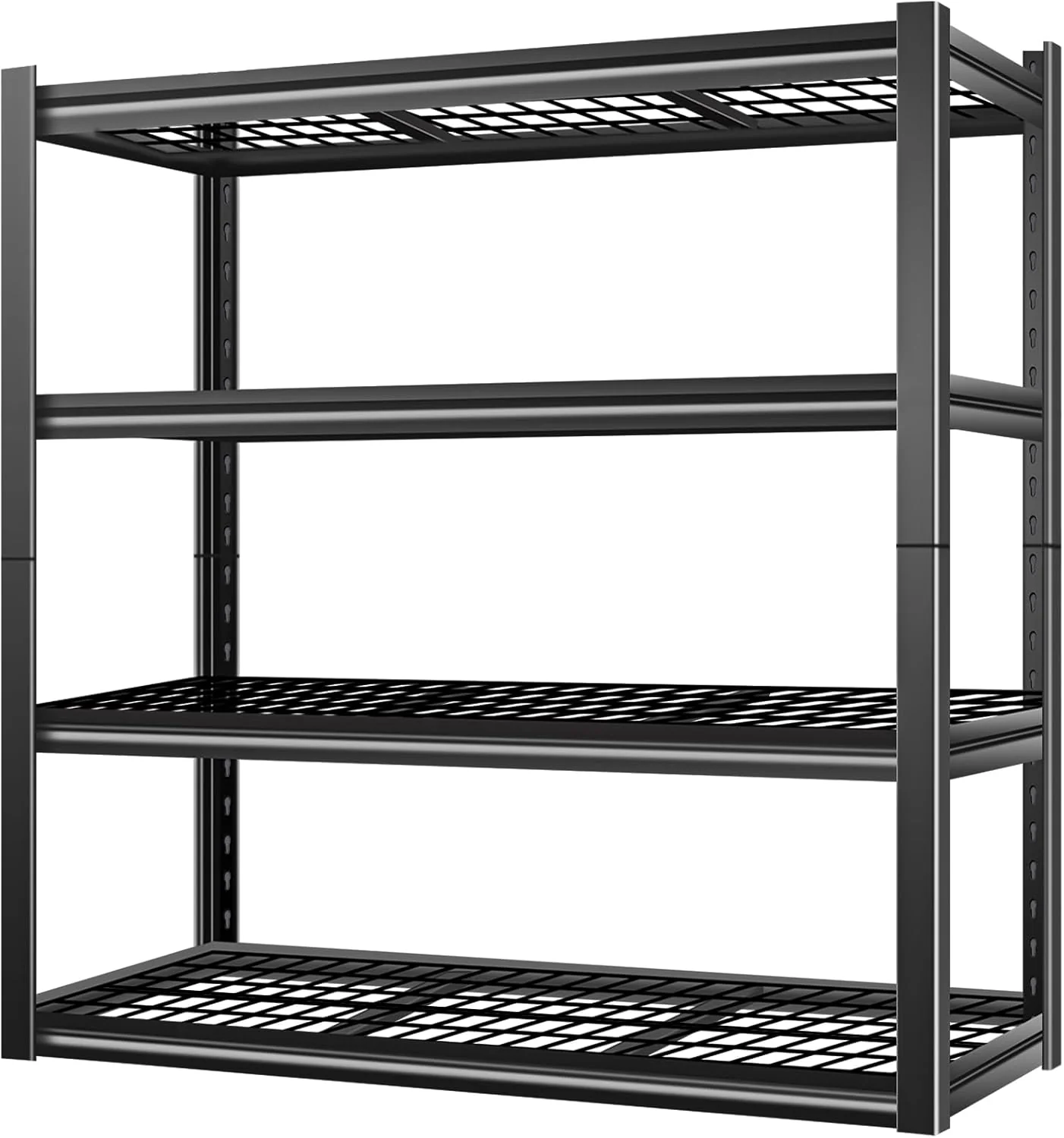 BILT HARD 4-Tier Metal Garage Storage Shelves, Industrial Heavy Duty Garage Shelving with Adjustable Shelf, Steel Utility Shelves for Warehouse, Workshop, Basement, 46