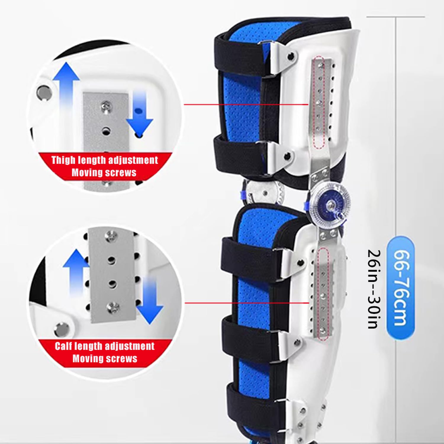 Knee Brace for Post-Op Immobilization & Stabilization, Adjustable Collateral Bars, Widely Used in US Hospitals, Mid-Range ALL (Left feet+knee brace)