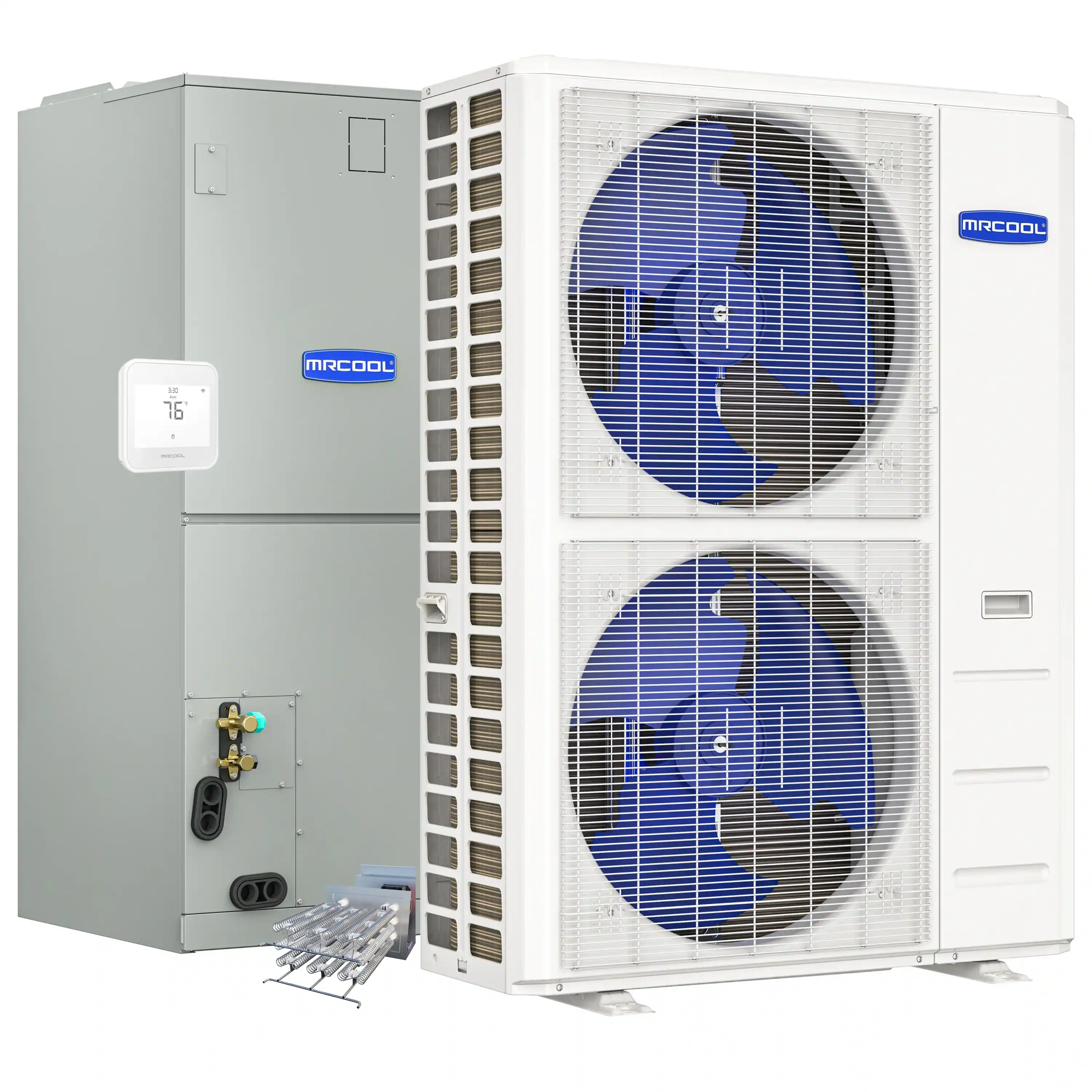 MRCOOL Hyper Heat 2nd Gen 48K BTU, 4 Ton, 16.5 SEER2 Heat Pump Condenser and Ducted Air Handler with 15kW Heat Kit (C48HP230BL00H15)