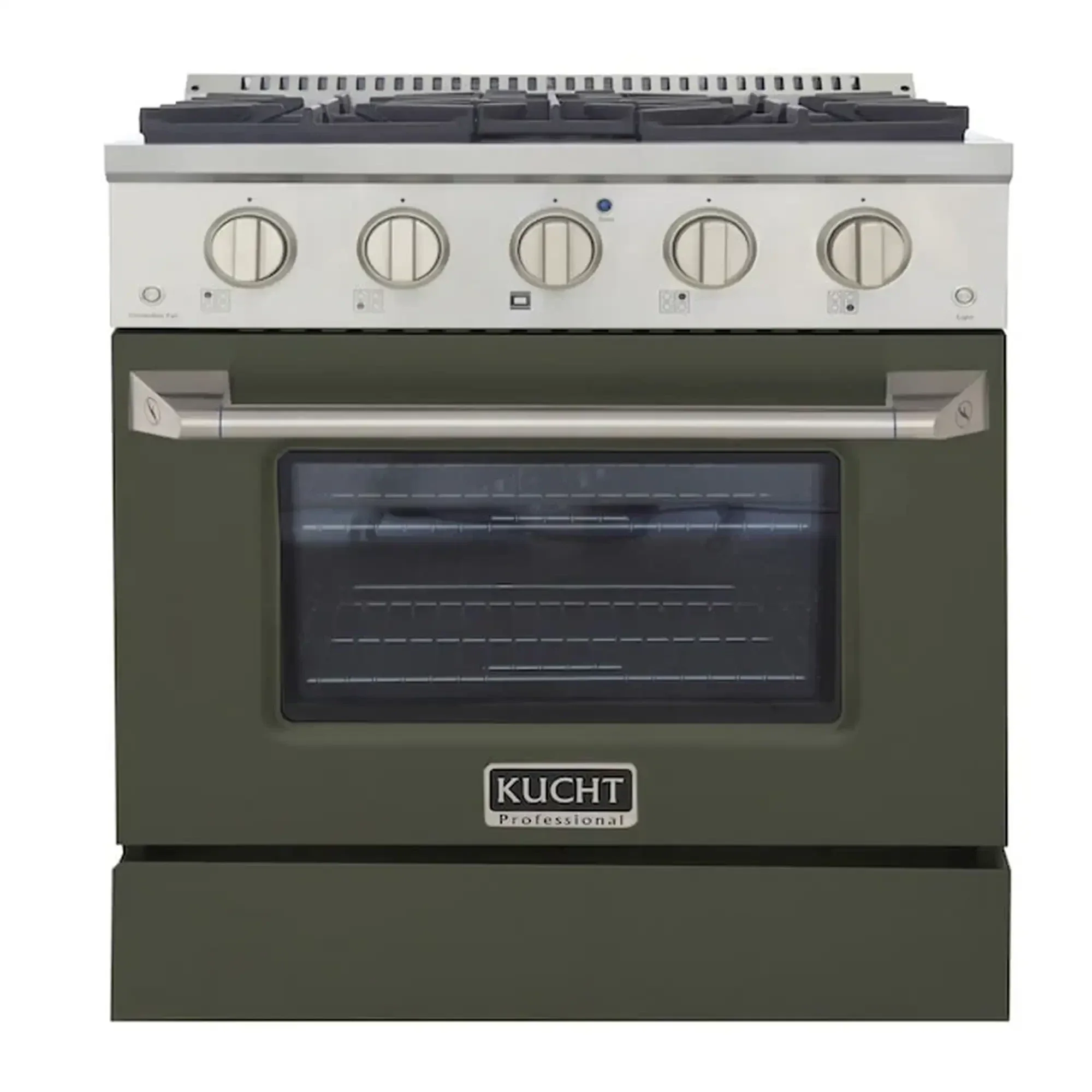 Kucht Professional 30-Inch 4.2 cu ft. Propane Gas Range in Olive Green with Silver Accents (KNG301/LP-OG)