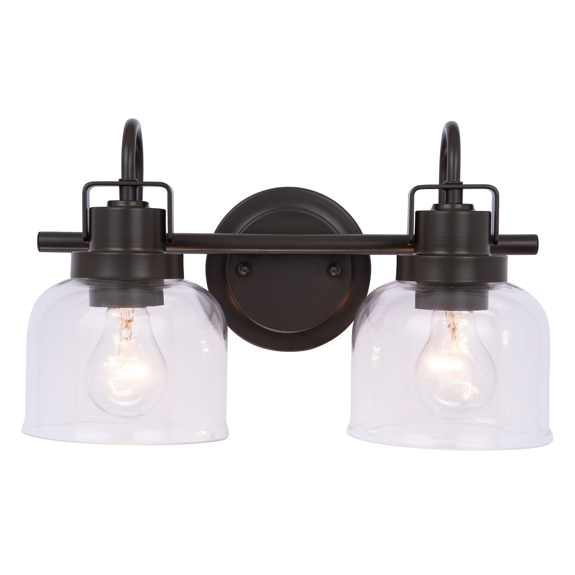 Parrot Uncle Brighton 2-Light Dark Bronze Dimmable Bathroom Vanity Light (BR802BLK)