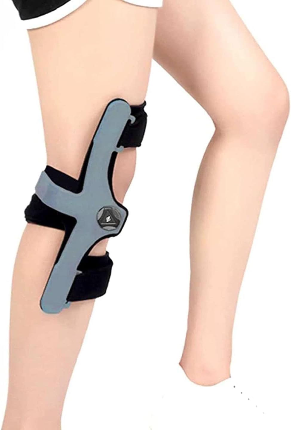 Medical Knee Hyperextension Brace Orthosis, Knee Immobilizer, Adjustable Fixed Knee Orthosis, Side Button Design, Adjustable Size and Angle, for Acl, Pcl, Osteoarthritis, Recovery After Op.(Right,X-La