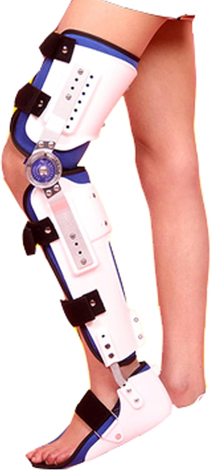 Knee Ankle Foot Orthosis Brace with Walking Boots Adjustable Fixed Leg Fracture Lower Limb Paralysis Foot Drop and Ankle Sprain Free Size,Right Foot