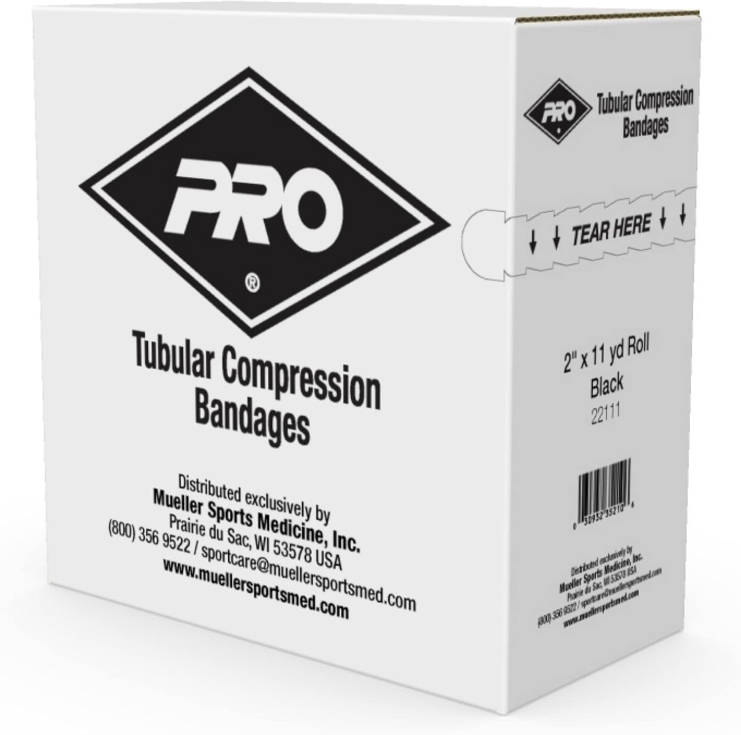 MUELLER Sports Medicine Tubular Knit Compression Bandage, Compression Sleeve Support for Men and Women, Cut-to-Fit, Machine Washable, Black, 6-Inches Wide