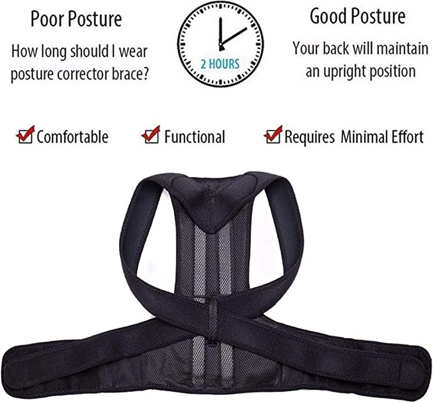 Posture Corrector for Upper Lower Back Pain Relief Spinal Lumbar Support Adjustable Shoulder Brace for Men Womens Improve Scoliosis Thoracic Posture,XXXXX