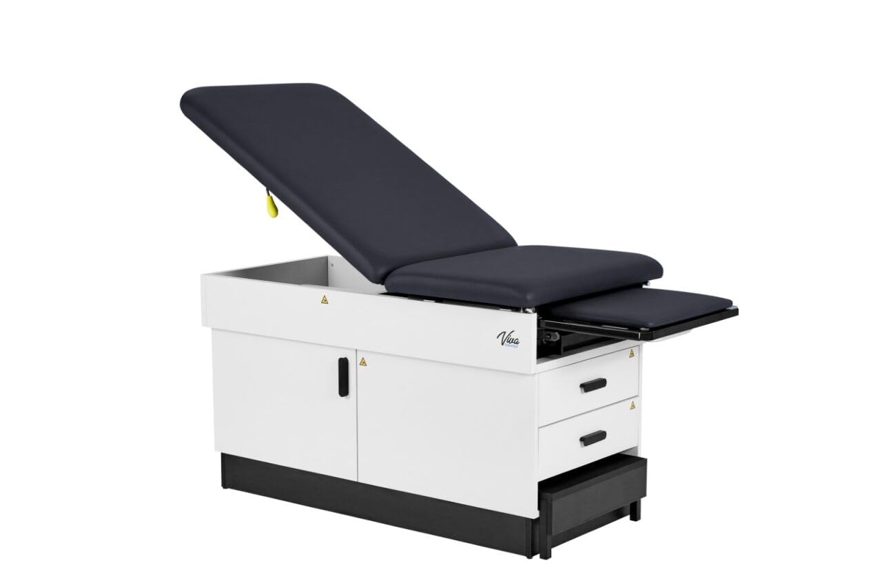 Slim Line Medical Exam Table, Black, 420 lbs Weight Capacity (Stirrups NOT Included)