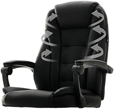 Ergonomic High Back Bonded Leather Executive Chair with Flip Up Arms and Lumbar Support, Black (Style 2 One Size)