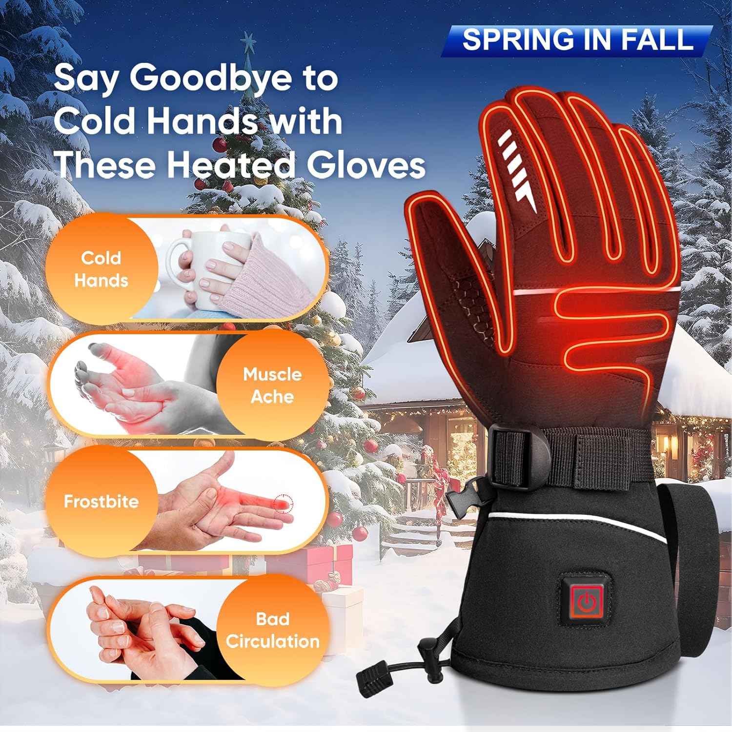 Heated Gloves Liners for Men & Women, Thin Electric Battery Powered Gloves Good for Winter Sports Running Hiking Camping & Daily Commutes, Raynaud’s Relief