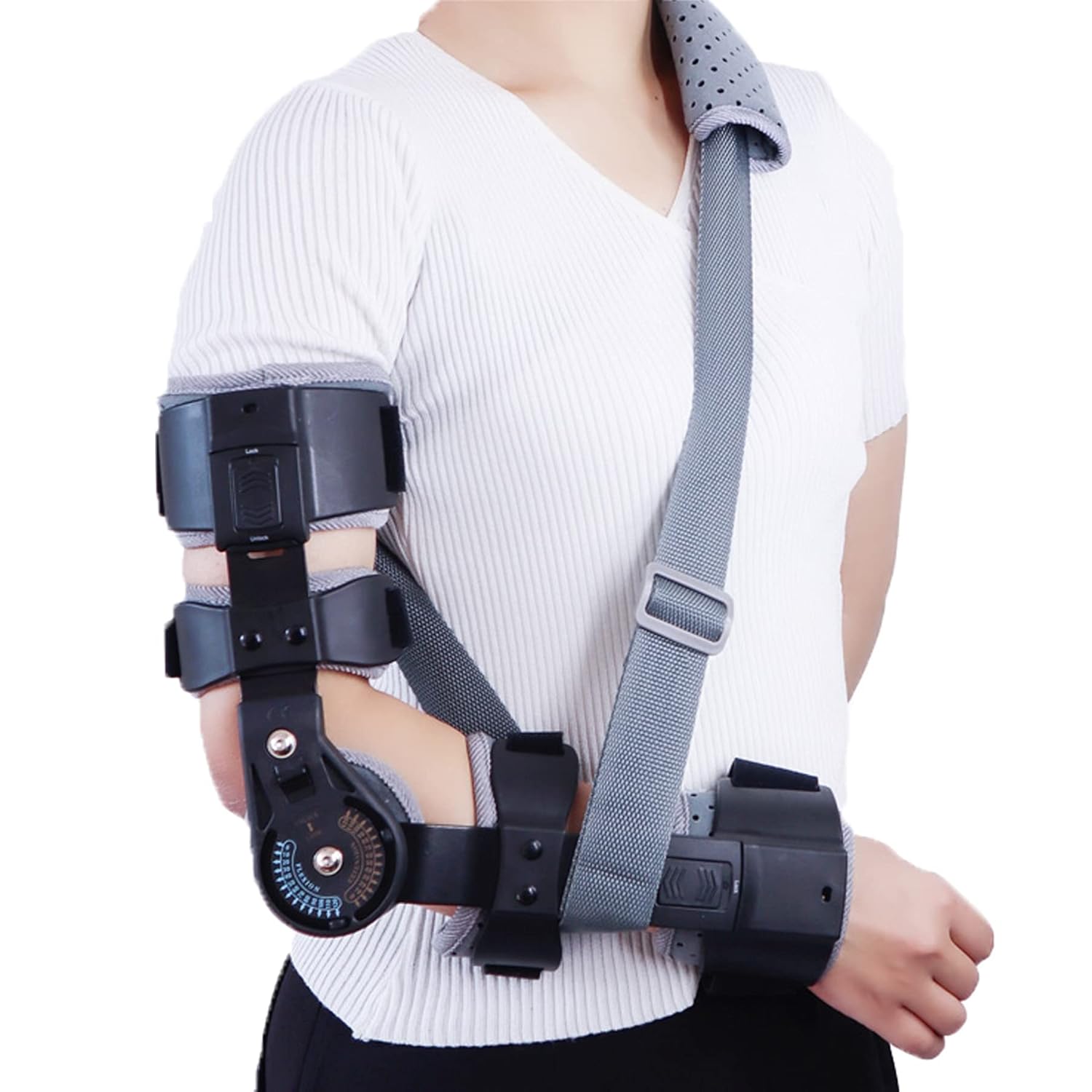 Elbow Brace Hinged Support Sling Stabilizer for Dislocated Arm Post Op Elbow Brace Stabilizer Splint Arm Orthosis Injury Recovery Support Surgery Injury Recovery Pain,Right