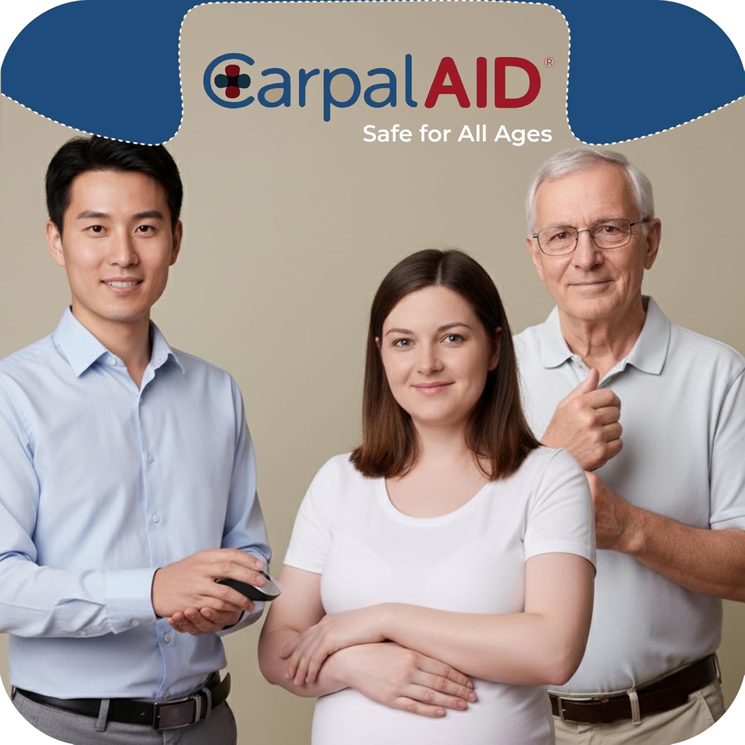 CarpalAid - Carpal Tunnel Brace Alternative Patch - Innovative Patented Design, Medical-Grade Adhesive for Support - All-Day Wear No-Brace Necessary - Small Size - 80 Pack