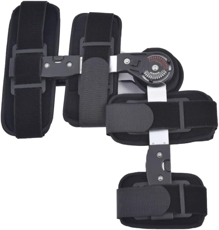 Adjustable Breathable Knee Joint Fixation Brace, Leg Orthopaedic Splint, Post-surgical Walking Rehabilitation Training Appliance,S