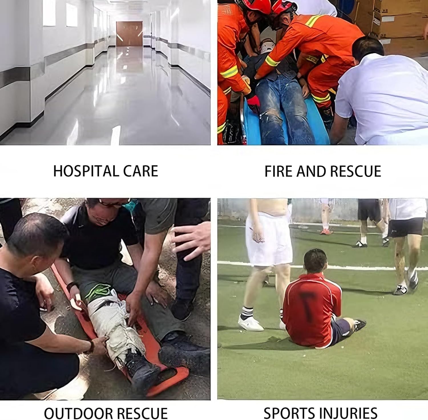 Medical Stretcher, Detachable and Foldable Medical, Medical Transport Equipment, Wear Material Equipped with Adjustable Foot Anchors for Patient Transfers